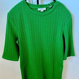 VINCE ribbed knit top NEW with tags. ( matching satin skirt also listed )